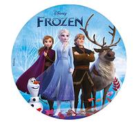 Dekora, Frozen Oblea Comestible, Disco para Decoración de Tartas de Cumpleaños Infantiles, Elsa, Ana, Kristoff, Sven, Olaf, Redondo 20 CM