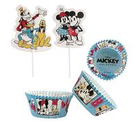 Dekora - Kit de Decoracion de Cupcakes con Toppers Decorativos en Papel de Mickey & Friends - 24 Unidades