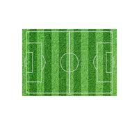 dekora - Lámina Comestible Campo de Fútbol - Papel de Azúcar A5 (14,8 x 21 cm) Decoración de cumpleaños de fútbol para Tartas Infantiles Sin Gluten, Sin Azúcar Añadida, Apta Vegetarianos Fácil de Usar