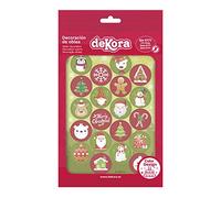 dekora - Mini Discos de Oblea Comestible | Decoración de Navidad para Tartas, Cupcakes y Otros Dulces | Blíster de 20 Mini Discos Obleas