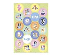 Dekora, Mini Discos de Oblea Comestibles Bluey, Decoración para Cupcakes y Galletas, Adornos para Fiestas Infantiles, Fácil de Usar, Sin Gluten, Diseño Original, Pack 20 Unidades, 3,4 CM