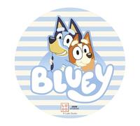 dekora, Oblea Comestible Bluey para Tarta de Cumpleaños, Decoración Infantil, Disco Comestible, Adornos para Pasteles y Tartas, Diseño Original, Sin Gluten, Fácil y Rápido de Usar, 20 CM