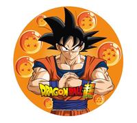 dekora, Oblea Comestible de Dragon Ball, Decoración para Tarta de Cumpleaños Infantil de Son Goku, Adornos para Pasteles, Postres, Ideal para Celebraciones Disco 20CM