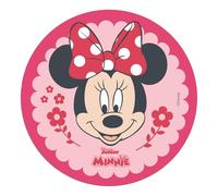 Dekora, Oblea Comestible de Minnie, Decoración para Tarta de Cumpleaños de Disney, Disco Redondo 20 CM