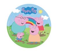 dekora - Oblea Comestible de Peppa Pig - Disco Redondo de 20 cm para Decoración de Tartas de Cumpleaños