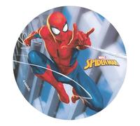 Dekora, Oblea Comestible de Spiderman, Decoración para Tarta de Cumpleaños de Marvel, Disco Redondo 20 CM