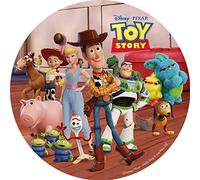 Dekora, Oblea Comestible de Toy Story, Disco para Decoración de Tartas de Cumpleaños, Personajes Infantiles: Sheriff Woody, Buzz Lightyear, Mr Potato, Marcianos, Rex y Demás, Redondo 20CM