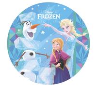 dekora - Oblea Comestible Disney Frozen Elsa, Anna & Olaf 20 cm - Decoración de Tartas Infantiles para Cumpleaños y Fiestas, Sin Gluten, Sin Lactosa, Sin Azúcar Añadido
