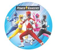 Dekora, Oblea Comestible Power Rangers, Decoración para Tarta de Cumpleaños Infantiles, Adornos para Pasteles y Postres, Disco 20 CM