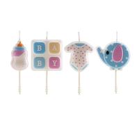 dekora - Pack de Velas de Cumpleaños Bebé Tarta - 4 Unidades