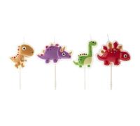 Dekora Design – Pack de velas de cumpleaños Dinosaurios para tarta – 4 unidades