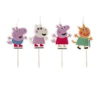 Dekora Design – Velas de cumpleaños Peppa Pig – 4 uds – Con palillo para tartas – Diseño oficial