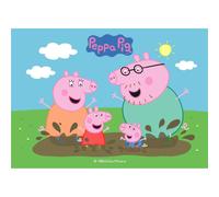 dekora - Papel Fondant Comestible en Lámina Rectangular A5 14,8 x 21 cm - Decoración de Peppa Pig para Tarta Infantil de Cumpleaños