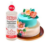 dekora - Pegamento Comestible - Adhesivo Alimentario para Fondant, Decoraciones de Pasteles y Galletas - Transparente, Sin Sabor, Secado Rápido - Con Dosificador Preciso - Ideal para Repostería
