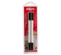Dekora - Rotuladores Doble Punta con Tinta Comestible para Decorar Cupcakes, Fondant o Papel Comestible - Color Negro