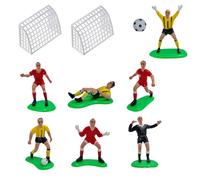 dekora - Set de Cake Toppers de Fútbol 7 Jugadores, 2 Porterías y 1 Balón - Adornos Reutilizables de PVC Apto para Contacto Alimentario