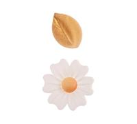 dekora - Set de decoraciones comestibles para Tartas y Cupcakes, flores y hojas, Sin azúcar, sin gluten, sin lactosa, 10 decoraciones, ideal para cumpleaños, bodas, gender reveal y baby shower