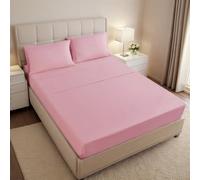 DEKORA SOUL Juego de Sábanas Cama 90/135/150/180cm de 3/4 Piezas, Microfibra Extra Suave, Sábanas Bajera Ajustable, Encimera, Funda de Almohada 1. Pink