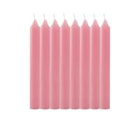 DEKORA SOUL Vela de Mesa Cilíndrica 17.5 cm - 100% Parafina, Mecha de Algodón, Sin Perfume, Variedad de Colores, Fabricada en España Pink Pack of 8 candles