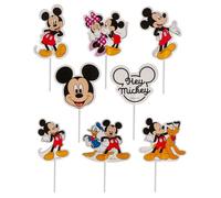 Dekora Design Toppers para tartas y cupcakes Mickey Mouse – Pinchos de papel 8 modelos, 16 unidades