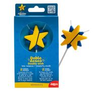 dekora - Vela Cumpleaños Solidaria | Vela Premium Estrella - Velas Doble mecha Fundación Doble Deseo