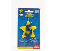 dekora - Vela Cumpleaños Solidaria | Velas Especiales de Estrella - Velas Doble Mecha Fundación Pequeño Deseo - Número 5