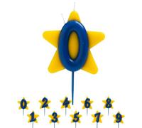 dekora - Vela Cumpleaños Solidaria | Velas Especiales de Estrella - Velas Doble Mecha Fundación Pequeño Deseo - Número 0