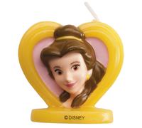 dekora - Vela de Cumpleaños 3D Princesa Bella de Disney - Vela Infantil para Tartas y Pasteles Temáticos - Decoración Original con Base Estable - 5,5 cm