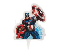 dekora - Vela de Cumpleaños Los Vengadores Capitan America Tarta en 2D - 7,5 cm
