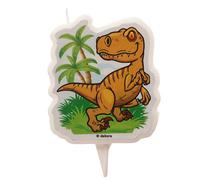 Dekora - Vela de Cumpleaños de Dinosaurios - Un Trex en 2D de 7,5 cm