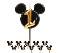 Dekora Vela de cumpleaños Mickey Mouse – Disney, cera de parafina sin fragancia, 8,5 cm, Nº 1