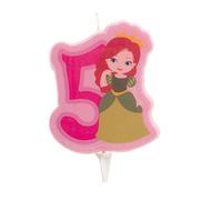 dekora - Vela de Números Princesa Nº 5, 7 cm para Tartas infantiles