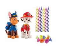 dekora | Vela Decorativa | Sin Aroma | Kit PVC Patrulla Canina con 10 Velas para Decorar Tartas | Decoración de Tartas