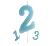 dekora - Velas Cumpleaños Numeros Comic Azul | Vela Numero 2