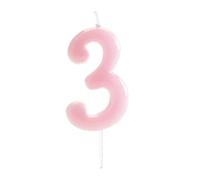 dekora - Velas Cumpleaños Numeros Comic Rosa | Vela Numero 3