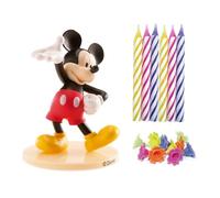 dekora | Velas de Cumpleaños Decorativas | Sin Aroma | Kit PVC Mickey con 10 Velas para Tartas | Diseño Atractivo