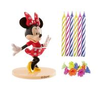 dekora | Velas de Cumpleaños Decorativas | Sin Aroma | Kit PVC Minnie Mosuse con 10 Velas para Tartas | Diseño Atractivo