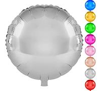 DekoRex Globos de plástico redondos, 10 unidades, 45 cm, decoración para fiestas de cumpleaños (color plateado)