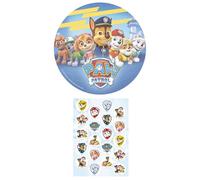 Dekozauber24 Decoración comestible para tartas de Paw Patrol de 8 pulgadas + 20 adornos para cupcakes para fiestas de cumpleaños infantiles, decoración de muffins con imagen de disco (Paw Patrol Nr.