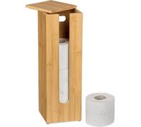 Deksel - Para 4 rollos - Soporte vertical para papel higiénico - Dimensiones: 42x13-5x13-5 cm - Dispensador de papel higiénico - Material natural