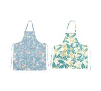 Delantal de Cocina Bolsillo 2 Piezas para Mujer sin Mangas de Lona | Estampado Floral, Tirante Ajustable y Tejido Transpirable, para Camarera, Barbacoa y Uso Diario