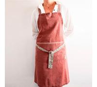 Delantal de Cocina Laura Ashley Colección Linen con Bolsillos y Cintas Reversibles, Algodón, Lino y Poliéster, Estilo Rústico Elegante