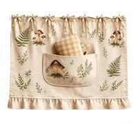 Delantal de horno cortina con bolsa de almacenamiento, delantal de cocina decorativo de estilo rústico de poliéster duradero, revestimiento de horno resistente al calor para cocina y microondas, 76 x