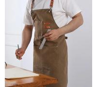 Delantal de lona de moda para el hogar, cocina, jardinería, vestido de trabajo, delantal de trabajo de cocina para restaurante para mujer Black