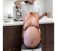 Delantal Divertido con Estampado de Torso Humano para Hombres y Mujeres, para Cocina, Repostería, Barbacoa, Fiestas, Disfraz, Idea de Regalo Original BJT-2604010138 55X68cm(22X27in)