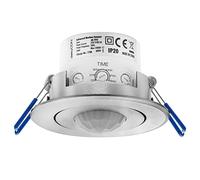 deleyCON 1x Infrarrojos Detector de Movimiento de Techo En el Interior - Alcance 8m a 360° Brillo Ambiente Ajustable IP20 Montaje Empotrado Aluminio