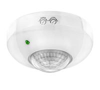 deleyCON 1x Infrarrojos Detector de Movimiento Salir a la Superficie Montaje en Techo Interno Control de Luz Área de Trabajo de 360° Alcance de 6m Sensor de Luz Integrado Blanco