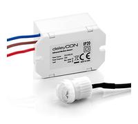 deleyCON 1x Miniatura Infrarrojos Detector de Movimiento En el Interior Alcance 6m a 360° La Construcción más Pequeña Casi Invisible IP20 Montaje Empotrado Blanco