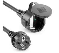 deleyCON 25m Cable de Extensión Exterior Eléctrico IP44 (H07RN-F 3G1.5mm²) Cable de Extensión Eléctrica Goma Resistente a la Intemperie para Uso Exterior - Conector de Tierra Macho a Hembra - Negro