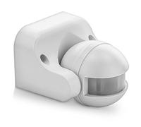 deleyCON Sensor de Movimiento Infrarrojo de Superficie 180°, 1 Ud. Blanco | Montaje en pared para interiores y exteriores, resistente a salpicaduras, inclinable, alcance de 12 m